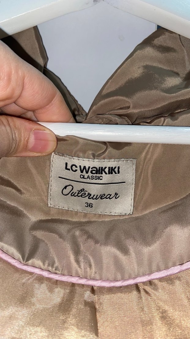 Bej Kadın Kürklü Kışlık Mont - Görsel 5