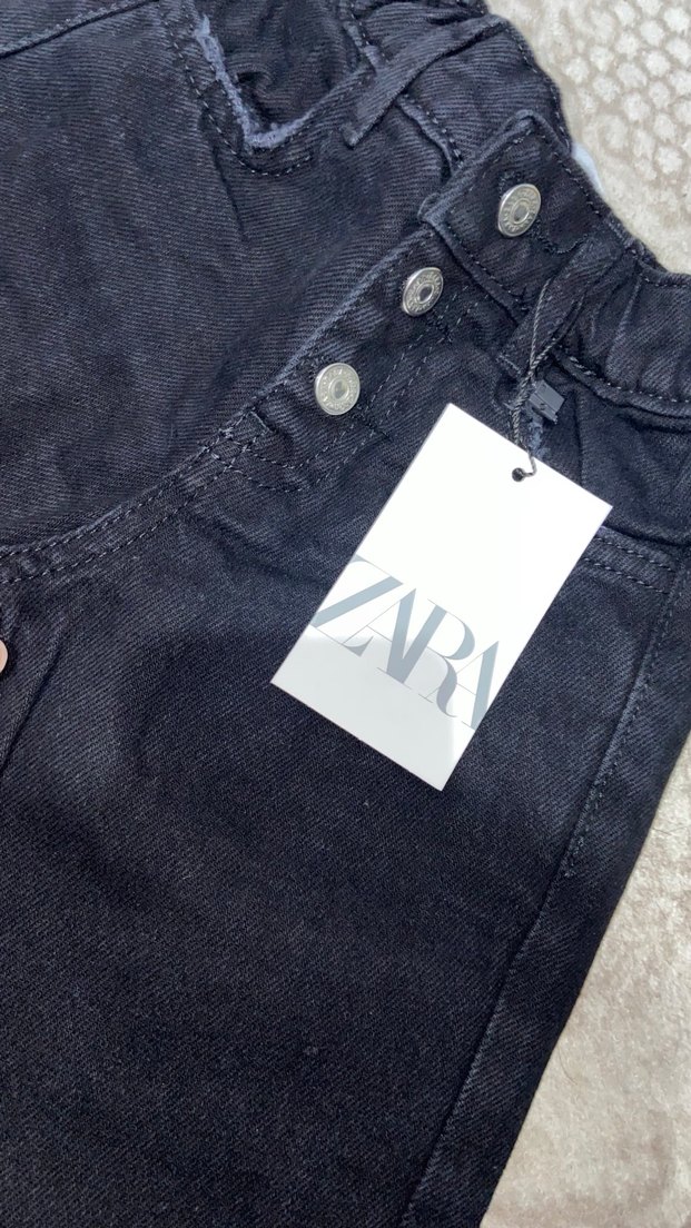 Kız Çocuk Siyah Kot Pantolon - Görsel 4