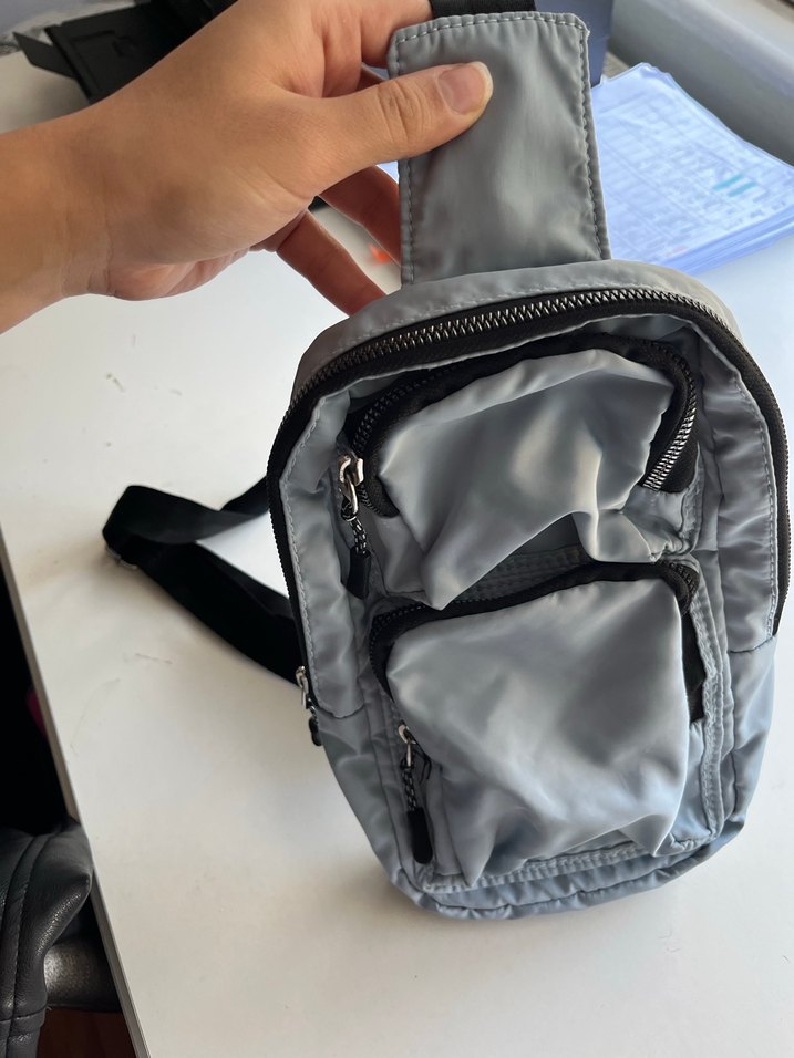 Açık mavi Kadın Fermuarlı Çapraz Çanta - Görsel 2