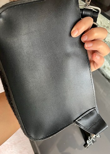 Siyah Zebra Desenli Kadın Bel Çantası - Görsel 4