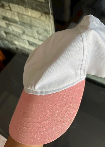 Beyaz-Pembe Çocuk Şapkası Prenses Nakışlı - Görsel 3