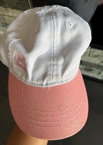 Beyaz-Pembe Çocuk Şapkası Prenses Nakışlı - Görsel 2