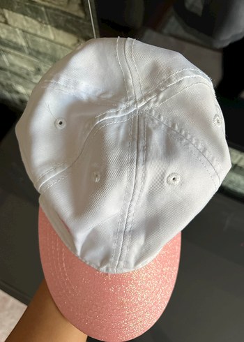 Beyaz-Pembe Çocuk Şapkası Prenses Nakışlı - Görsel 5