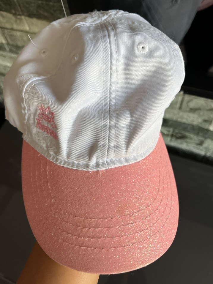 Beyaz-Pembe Çocuk Şapkası Prenses Nakışlı - Görsel 2