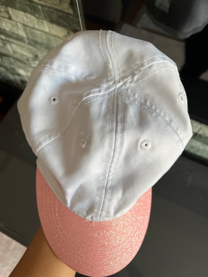 Beyaz-Pembe Çocuk Şapkası Prenses Nakışlı - Görsel 5