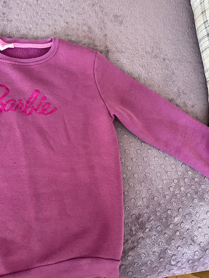 Pembe Kız Sweatshirt Uzun Kollu Triko - Görsel 3