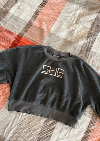 Gri Kısa Sweatshirt çocuk Spor - Görsel 3