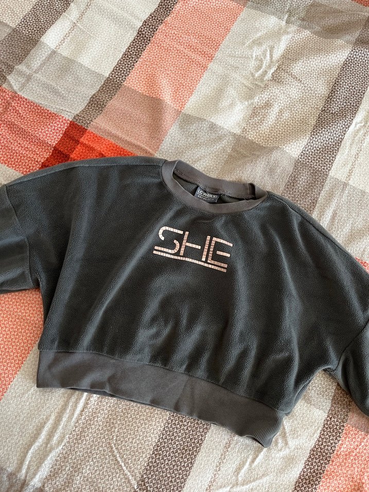 Gri Kısa Sweatshirt çocuk Spor - Görsel 3