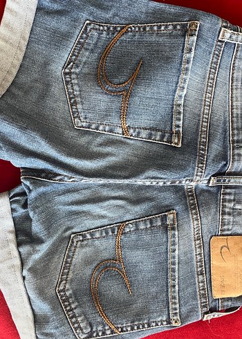 Gri Mini Denim Kadın Şort - Görsel 3