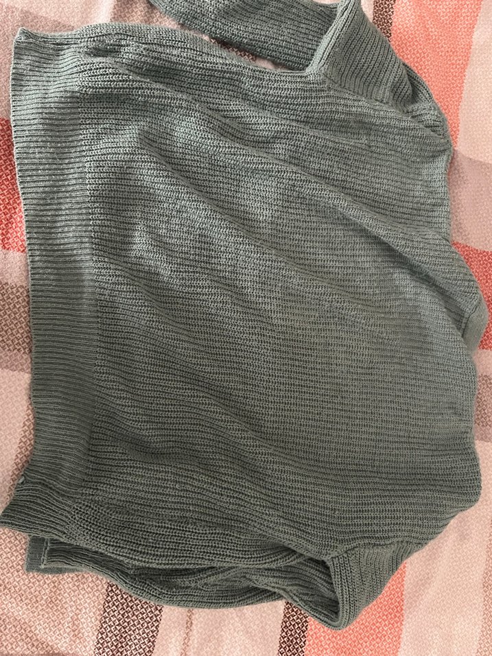 Düğmeli su yeşili Kadın Hırka - Görsel 4