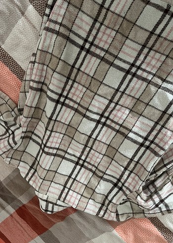 Kız çocuk Bej Ekose Düğmeli Gömlek - Görsel 7