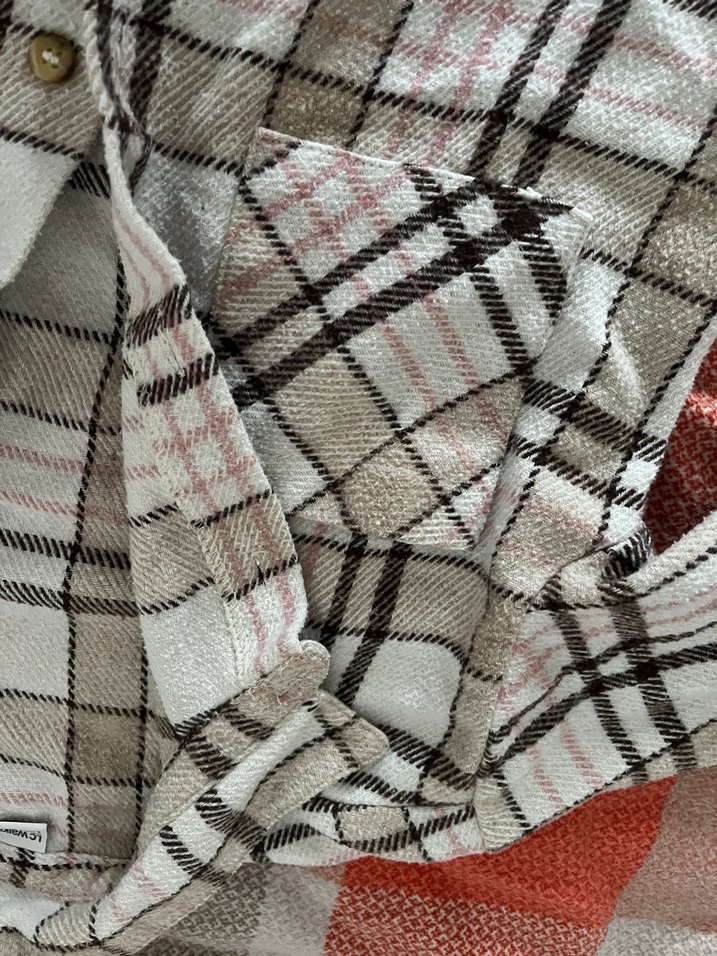 Kız çocuk Bej Ekose Düğmeli Gömlek - Görsel 4