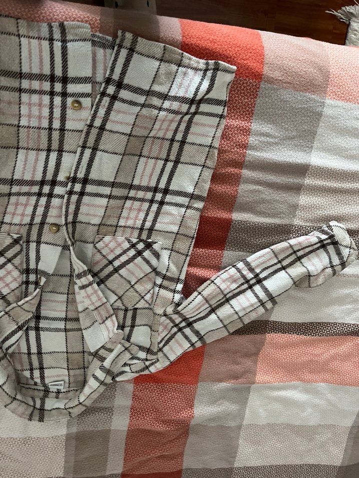 Kız çocuk Bej Ekose Düğmeli Gömlek - Görsel 2