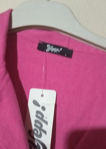 Düğmeli Pembe Keten Kadın Tulum - Görsel 12