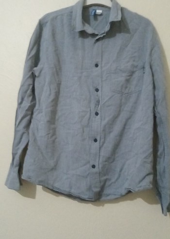 Gri Keten Erkek Gömlek Uzun Kollu - Görsel 15