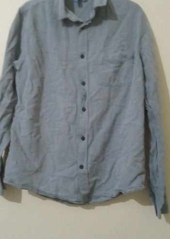 Gri Keten Erkek Gömlek Uzun Kollu - Görsel 14