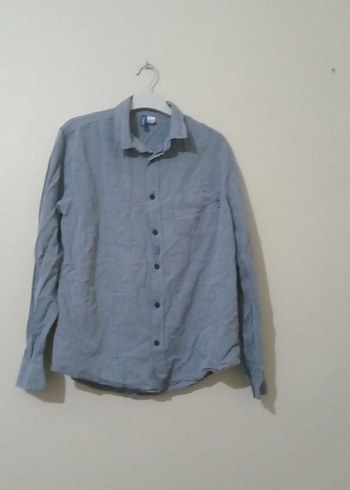 Gri Keten Erkek Gömlek Uzun Kollu - Görsel 20