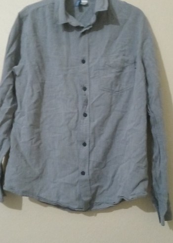 Gri Keten Erkek Gömlek Uzun Kollu - Görsel 13