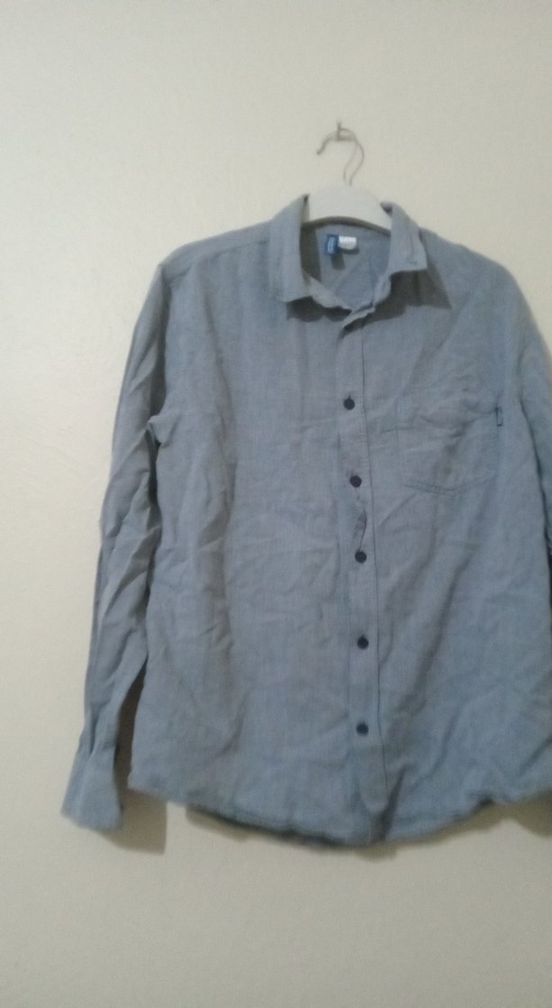 Gri Keten Erkek Gömlek Uzun Kollu - Görsel 4