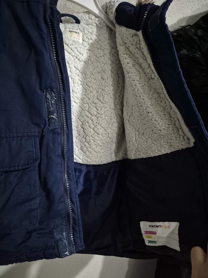 Erkek Çocuk Polar Astarlı Mavi Mont - Görsel 2