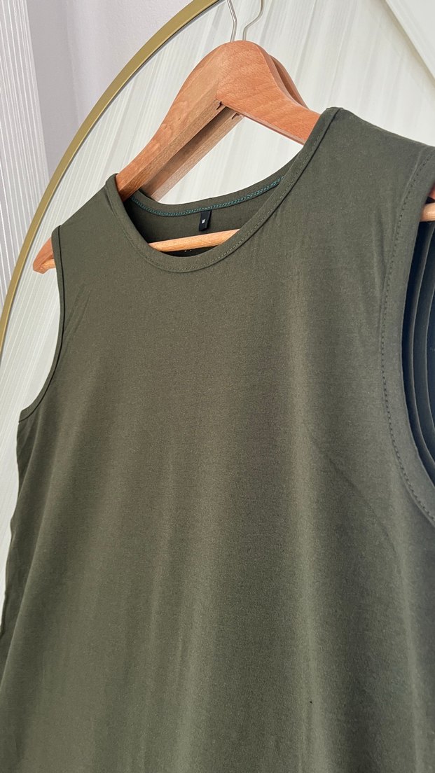 Yeşil Kadın Uzun Kolsuz Elbise - Görsel 3
