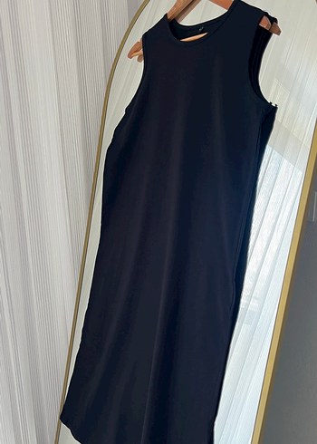 Siyah  kolsuz uzun  Elbise - Görsel 4
