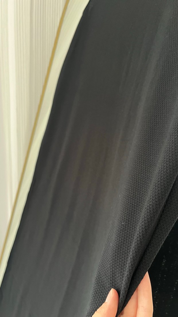 Siyah  kolsuz uzun  Elbise - Görsel 5