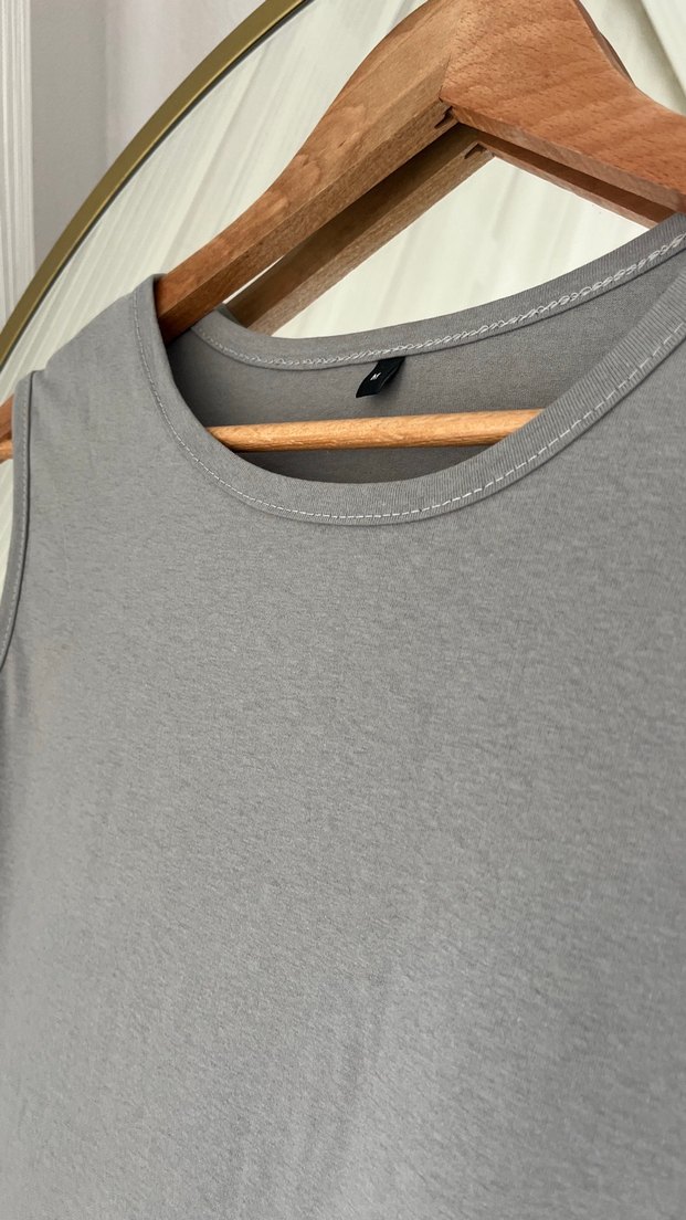 Gri Kolsuz Uzun Elbise - Görsel 3