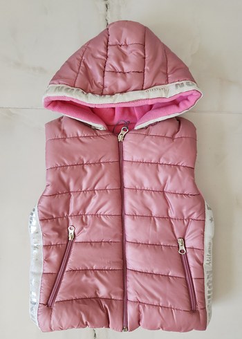 Kız Çocuk Nakışlı Fermuarlı Pembe Yelek - Görsel 2