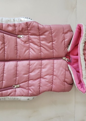 Kız Çocuk Nakışlı Fermuarlı Pembe Yelek - Görsel 3