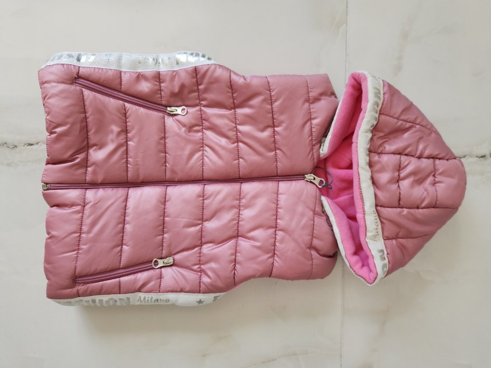 Kız Çocuk Nakışlı Fermuarlı Pembe Yelek - Görsel 3