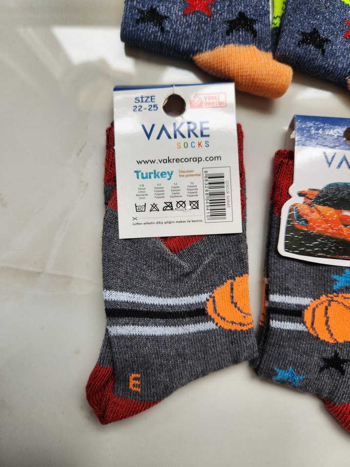 Çocuk Renkli Baskılı Çorap 3-4 Yaş - Görsel 4