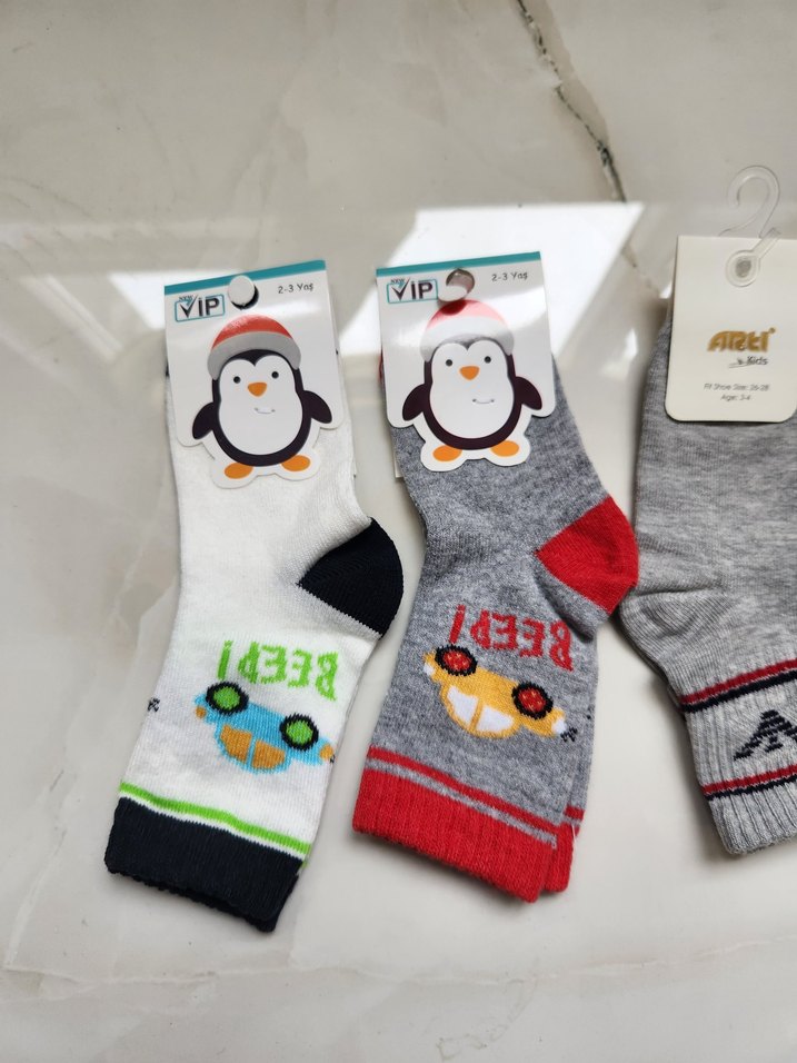 Çocuk Renkli Baskılı Çorap 2/3 yaş - Görsel 2