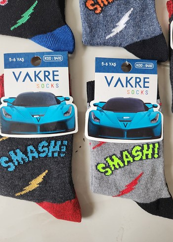 Çocuk Çok Renkli Baskılı Çoraplar 5/6 yaş - Görsel 3