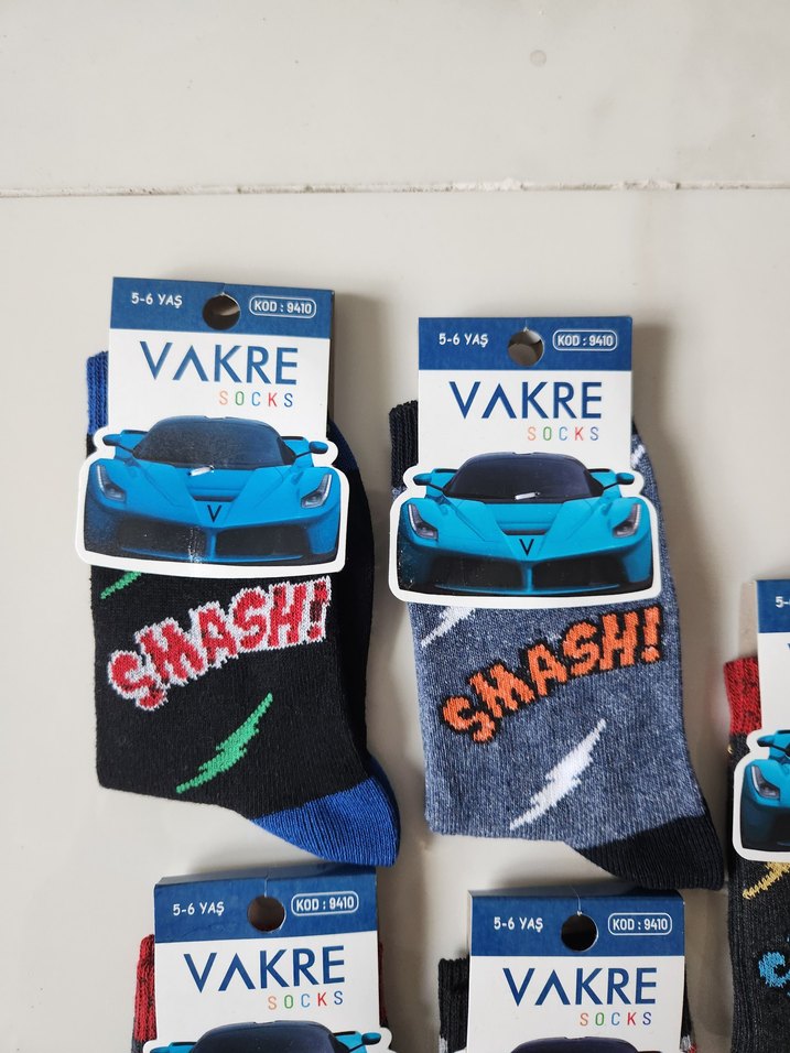 Çocuk Çok Renkli Baskılı Çoraplar 5/6 yaş - Görsel 4