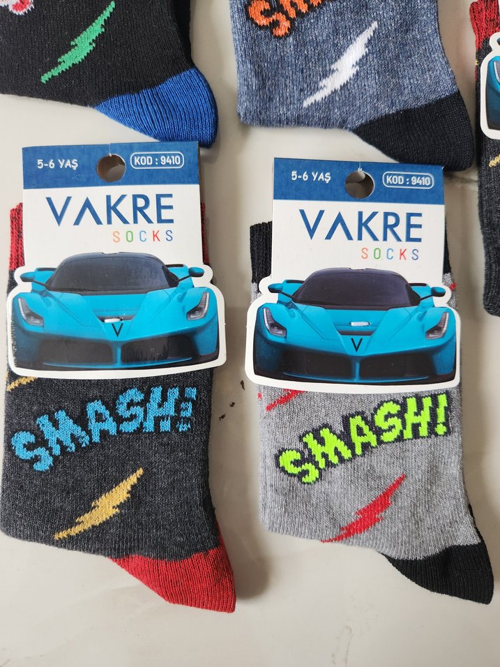 Çocuk Çok Renkli Baskılı Çoraplar 5/6 yaş - Görsel 3