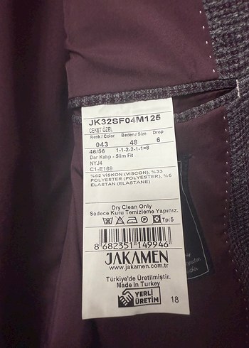 Diğer Bordo Düğmeli Erkek Ceket