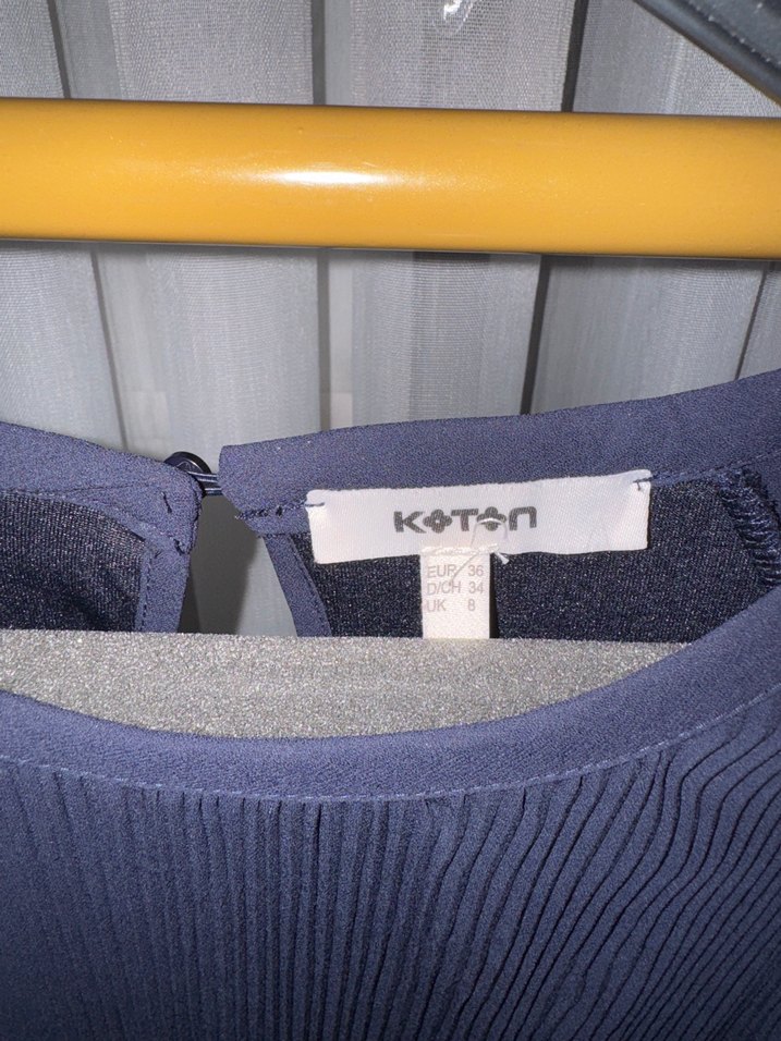 Lacivert Kadın Uzun Kollu Pliseli Elbise - Görsel 3