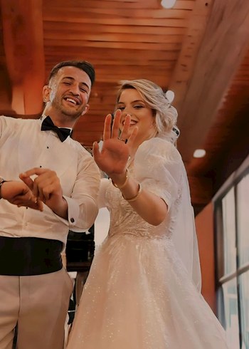 Beyaz Straplez Uzun A-Line Gelinlik - Görsel 3