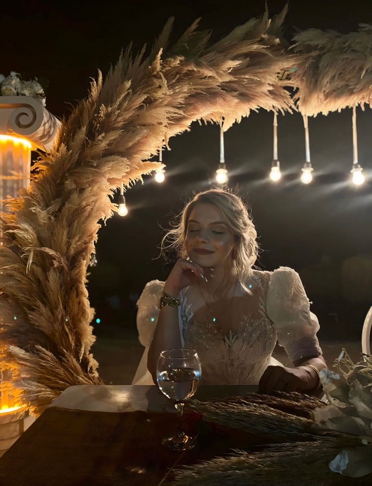 Beyaz Straplez Uzun A-Line Gelinlik - Görsel 5