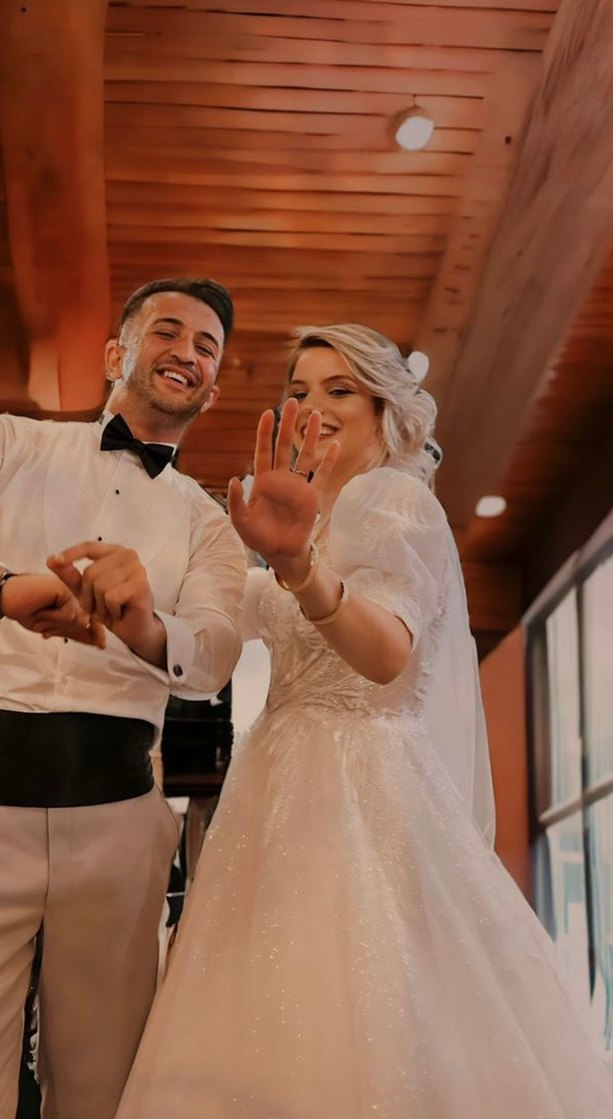 Beyaz Straplez Uzun A-Line Gelinlik - Görsel 3