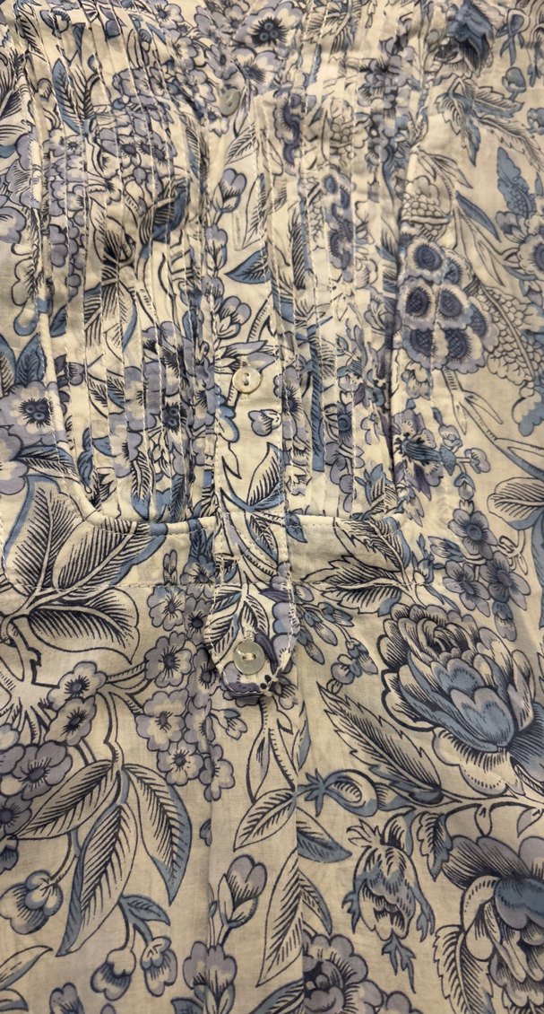 Mavi Gri Desenli Bohem Hamile Gömlek - Görsel 4