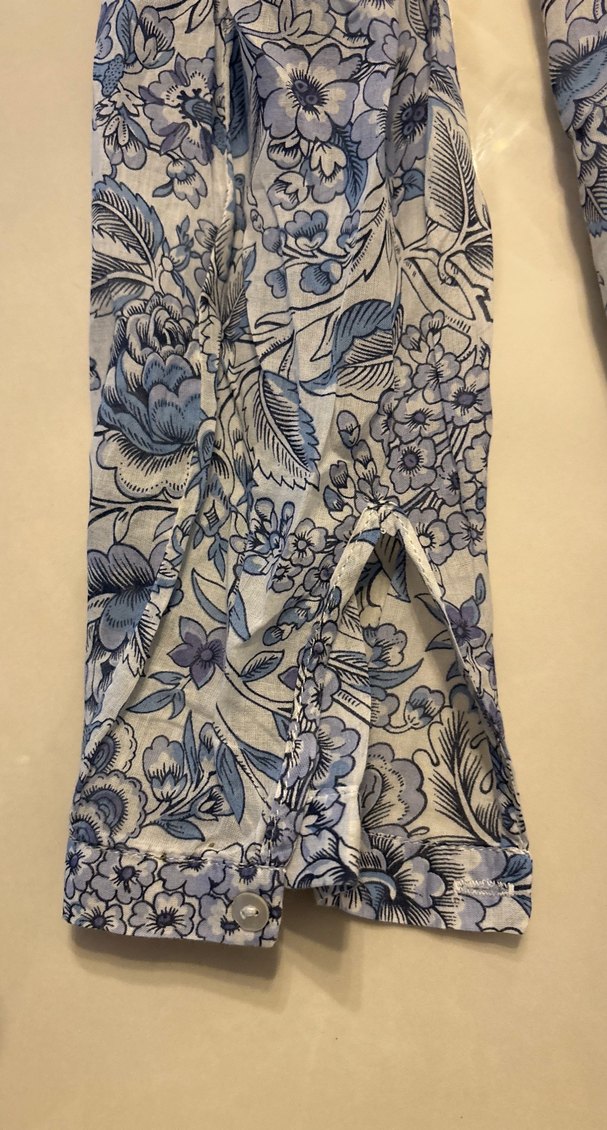 Mavi Gri Desenli Bohem Hamile Gömlek - Görsel 3