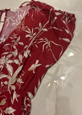 Kırmızı Baskılı Uzun elbise - Görsel 3