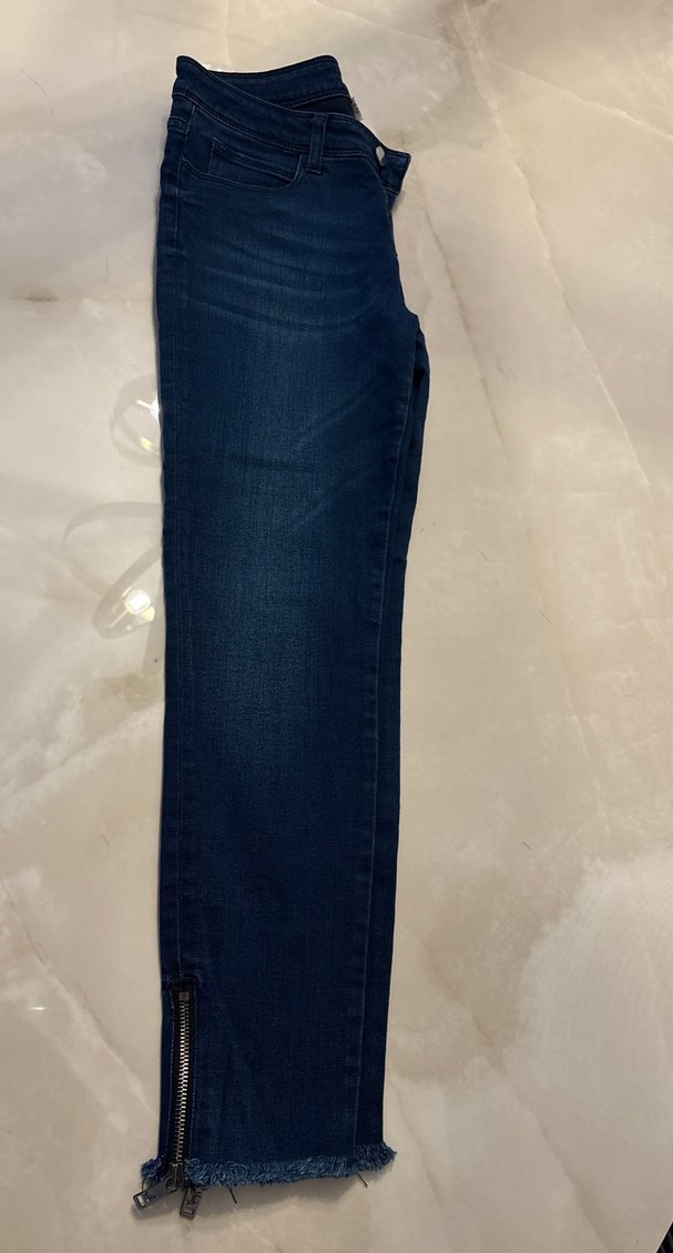 Parlak Lacivert Kadın Denim Jean - Görsel 4