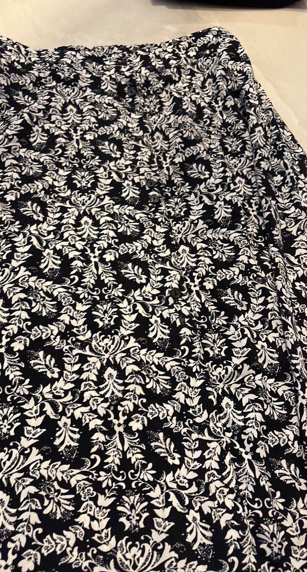 Desenli Siyah Drapeli Uzun Kadın Etek - Görsel 2