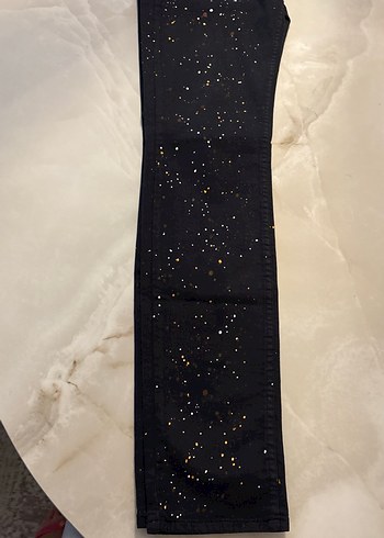 Işıltılı Siyah Kadın Denim Pantolon - Görsel 5