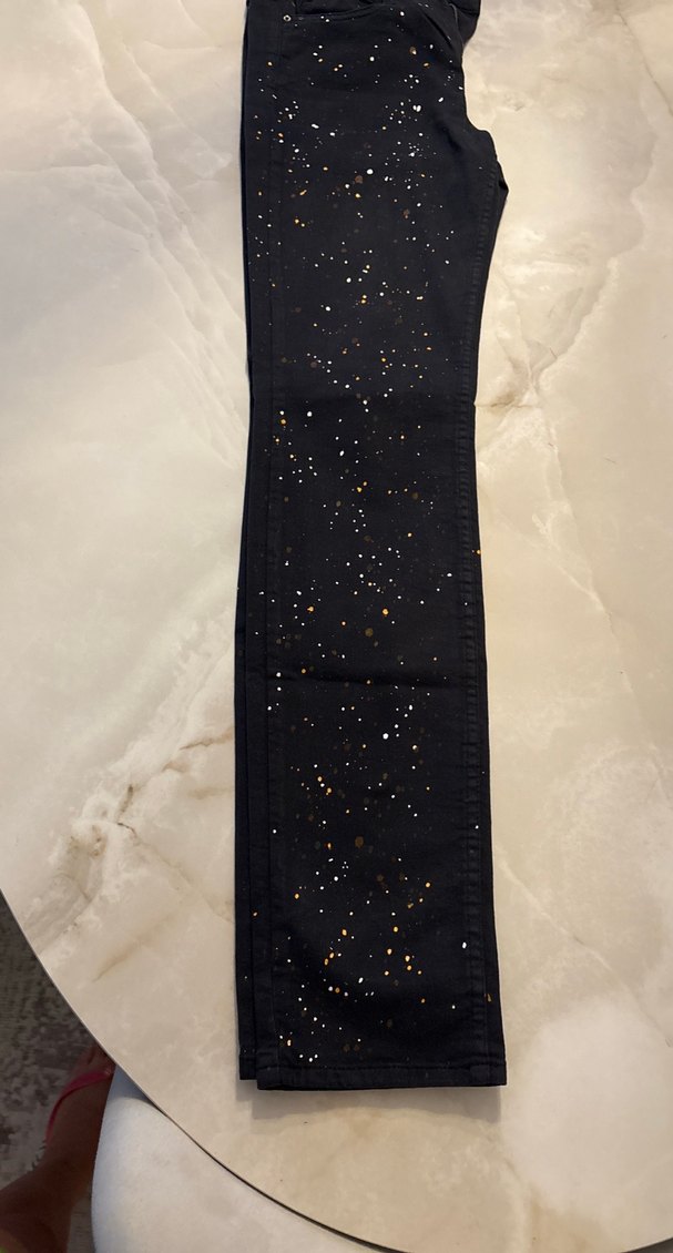 Işıltılı Siyah Kadın Denim Pantolon - Görsel 5