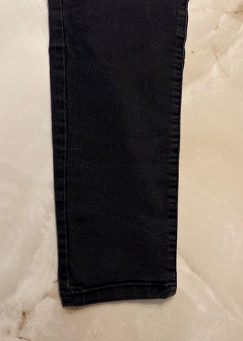 Siyah Kadın Midi Boy Slim Fit Denim Pantolon - Görsel 3