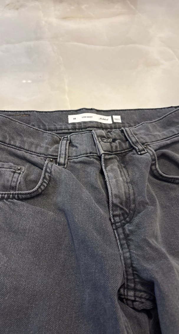Gri Midi Boy Regular Fit Kadın Kot Pantolon - Görsel 2